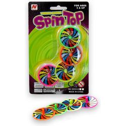 SpinTop Tolletjes | Spinning Tol 4 stuks op kaart 17x11cm